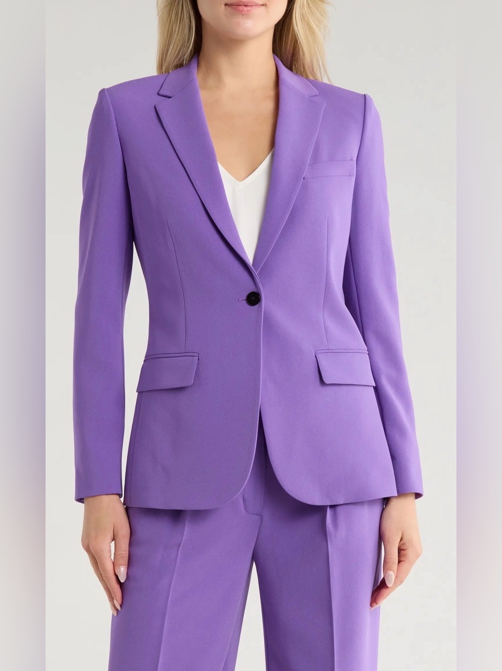 Theory Admiral Crepe Staple Blazer Purple Bright Peony 4
